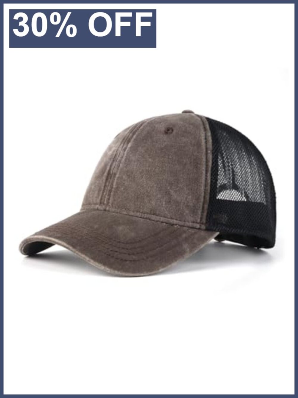 XXL Trucker Hat Washed Cotton Mesh Cap Big Head Adjustable Baseball